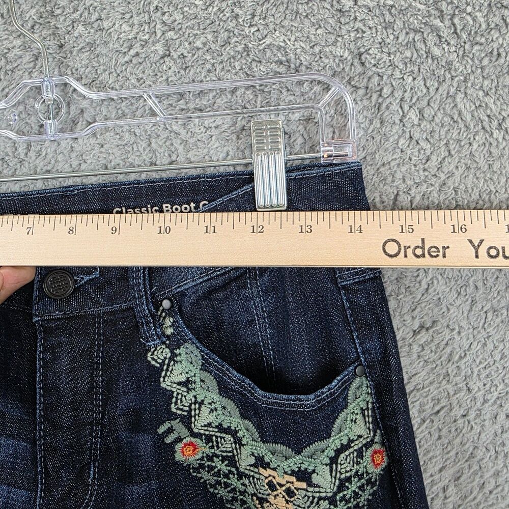 Laurie Felt Classic Boot Cut Classic Denim Floral Embroidered Jeans Size 0 - Picture 13 of 16